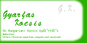 gyarfas kocsis business card